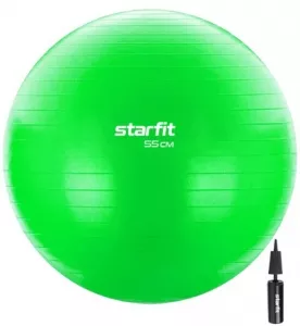 Гимнастический мяч с насосом Starfit GB-106 55 см Антивзрыв (зеленый) фото