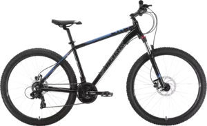 Велосипед Stark Hunter 27.2 HD р.16 2022 (черный/голубой) фото
