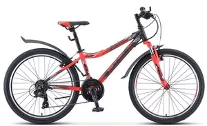 Велосипед Stels Navigator 450 V 24 V030 (черный/красный, 2020) фото