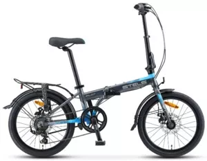 Велосипед Stels Pilot 630 MD 20 V010 2020 (черный/голубой) фото