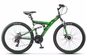 Велосипед Stels Focus MD 26 21-sp V010 2019 (черный/зеленый) фото