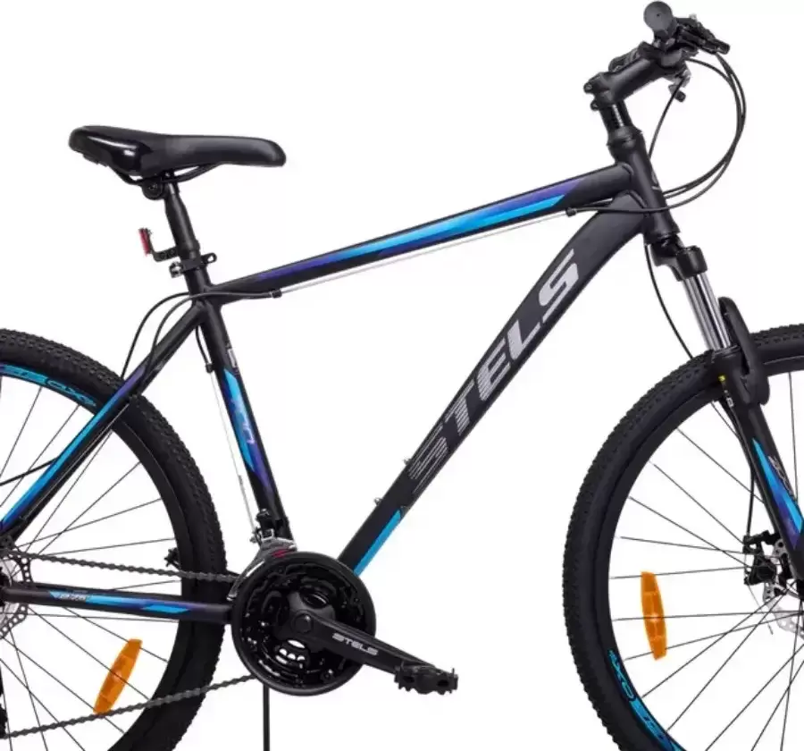 Велосипед Stels Navigator 700 MD 27.5 V020 р.19 2024 (черный/голубой) фото