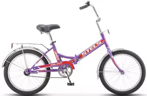 Велосипед Stels Pilot 410 20 Z011 2021 (фиолетовый/красный) фото