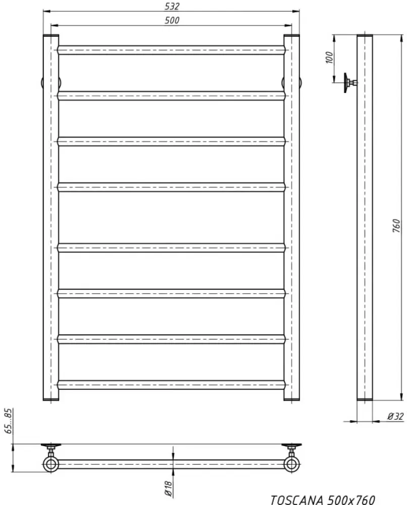 Полотенцесушитель Stinox Toscana 50x80 фото