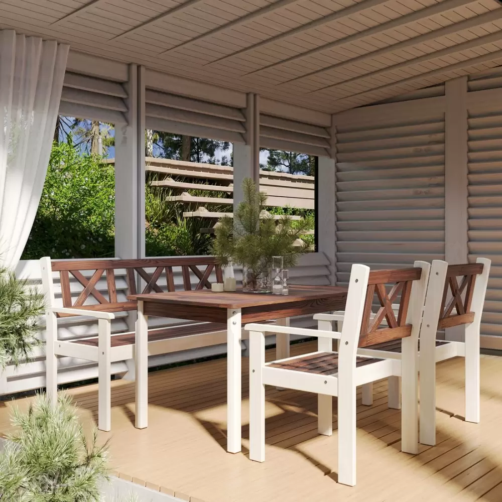 Кресло Sundays Ф-183.02 590x90x640 (орех/белый) фото