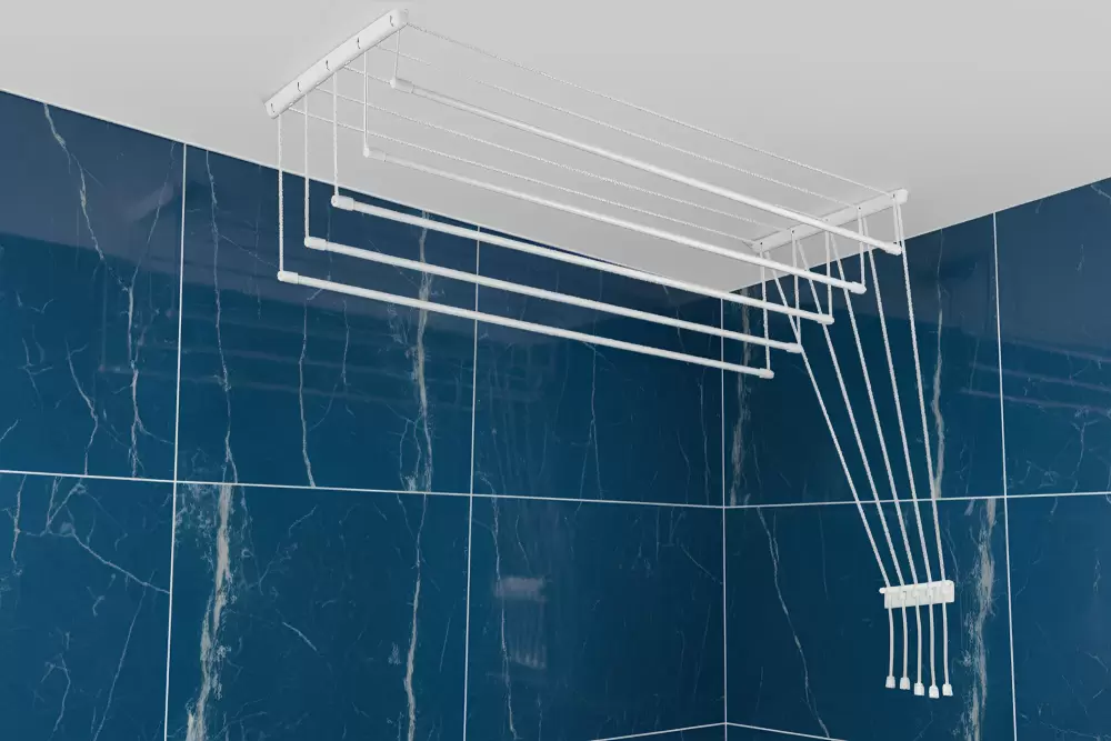 Сушилка для белья Sundays Home Потолочная 5 прутьев 180см (алюминий/белый) фото