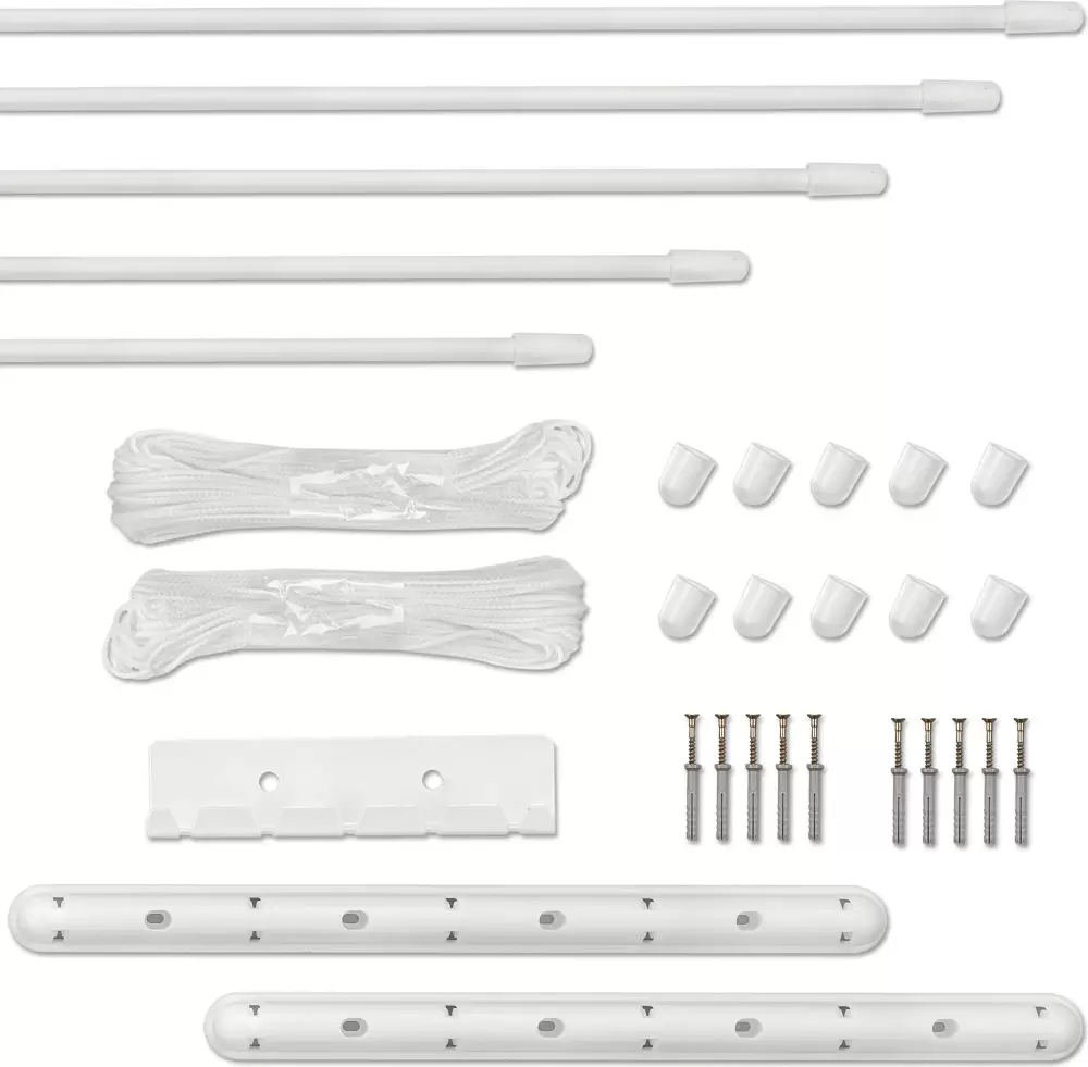 Сушилка для белья Sundays Home Потолочная 5 прутьев 190см алюминий/белый фото