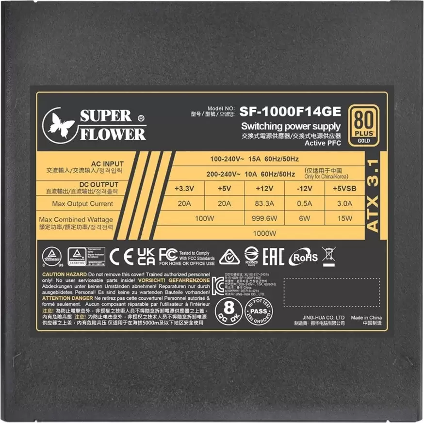 Блок питания Super Flower Leadex III Gold Up ATX 3.1 1000W SF-1000F14GE фото