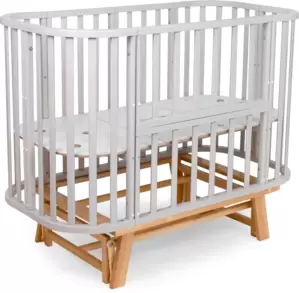 Детская кроватка Sweet Baby Barocco New с маятником (серый/натуральный) фото