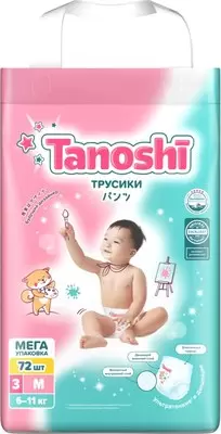 Tanoshi Baby Pants M 6-11 кг (72 шт)