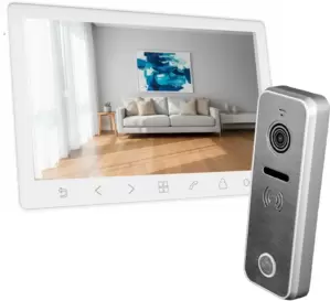 Комплект видеодомофона Tantos Amelie HD SE Slim (белый) + iPanel 2 HD (металл) фото