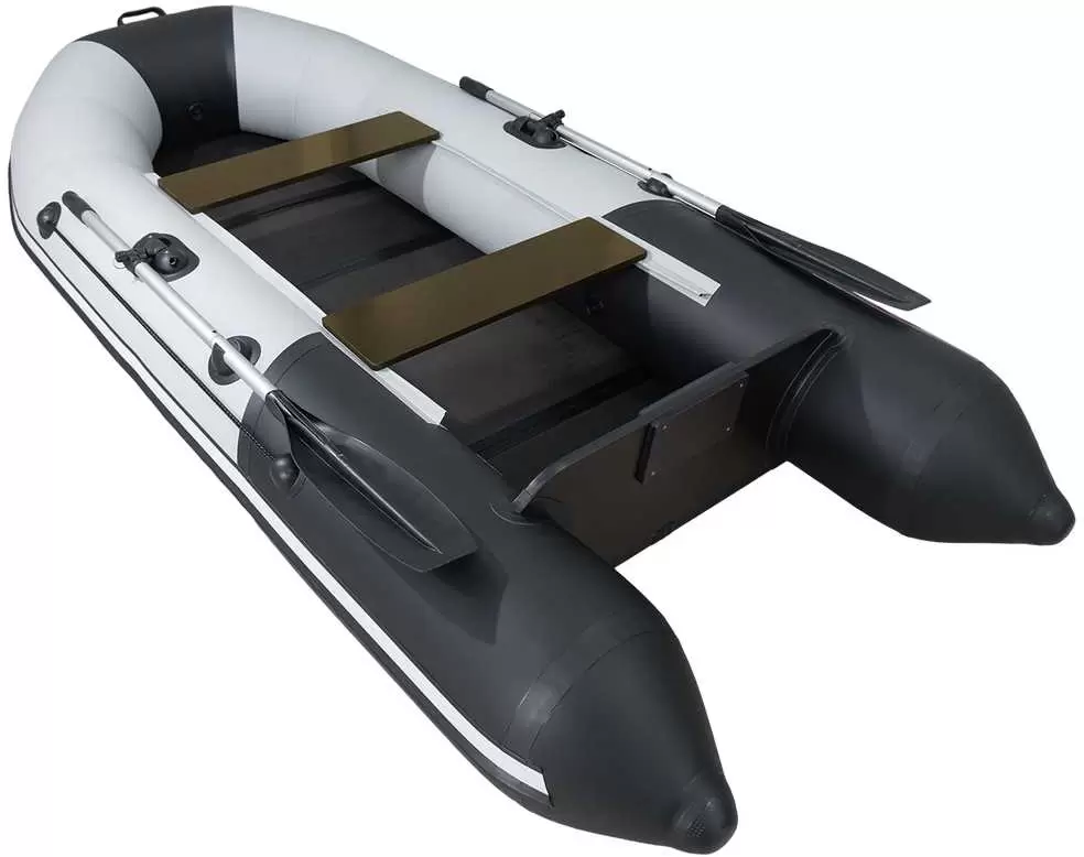 Моторно-гребная лодка Таймень NX 2850 слань-книжка киль (светло-серый/черный) фото 4