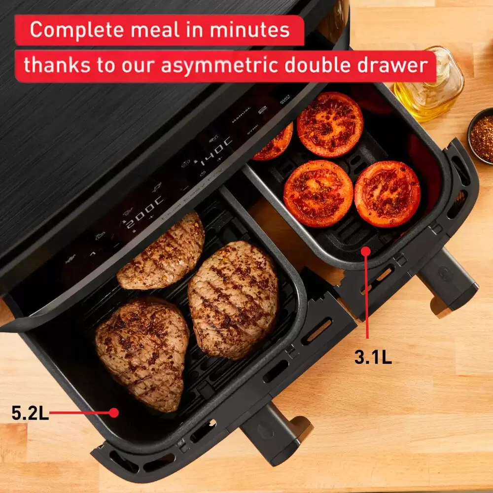 Аэрогриль Tefal Dual Easy Fry Essential XXL Air Fryer EY901N (черный) фото