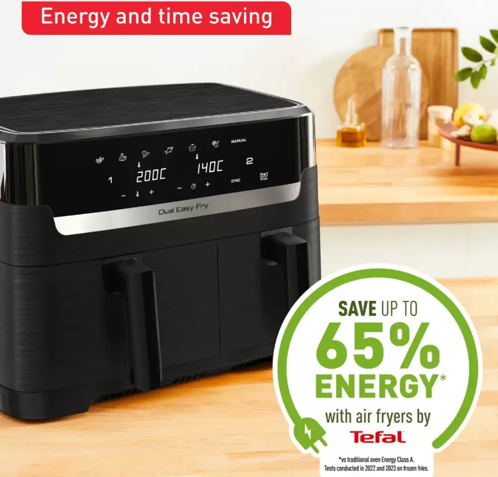 Аэрогриль Tefal Dual Easy Fry Essential XXL Air Fryer EY901N (черный) фото