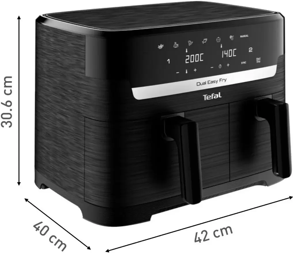 Аэрогриль Tefal Dual Easy Fry Essential XXL Air Fryer EY901N (черный) фото