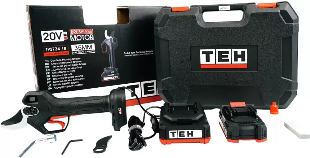 Секатор TEH TPS734-1B (с 1-им АКБ, кейс) фото