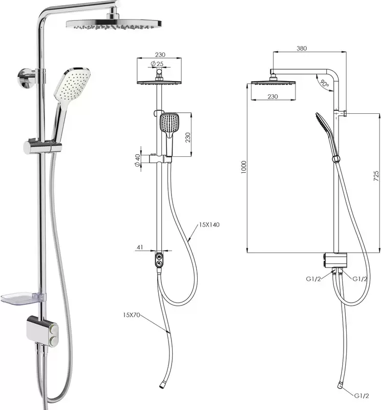 Душевая система Teska Tena DR2920C фото