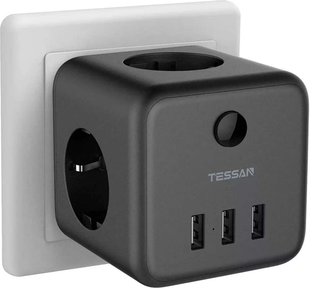Сетевой фильтр Tessan TS-301-DE (черный) фото 3