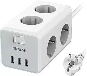 Сетевой фильтр Tessan TS-306 (серый) фото