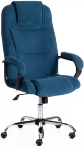 Офисное кресло TetChair Bergamo (флок, хром/синий 32) фото