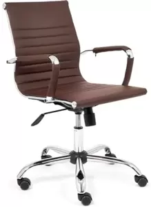 Офисное кресло TetChair Urban Low (иск. кожа, коричневый) фото