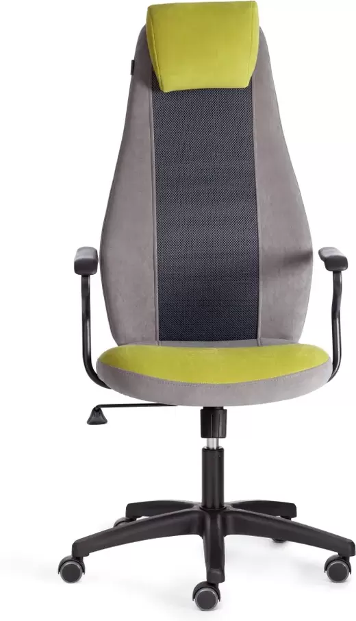 Офисное кресло Tetchair Aviator флок/ткань (олива/серый/серый) фото