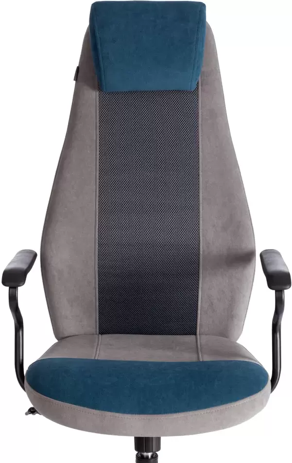 Офисное кресло TetChair Aviator флок/ткань (синий/серый/серый) фото