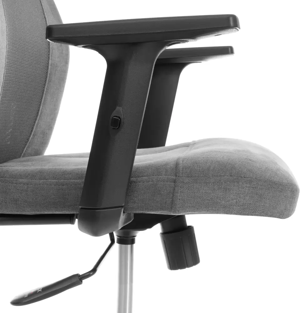 Кресло офисное Tetchair Aviator PLT metalBL (флок/ткань, серый, 29/W-12) фото