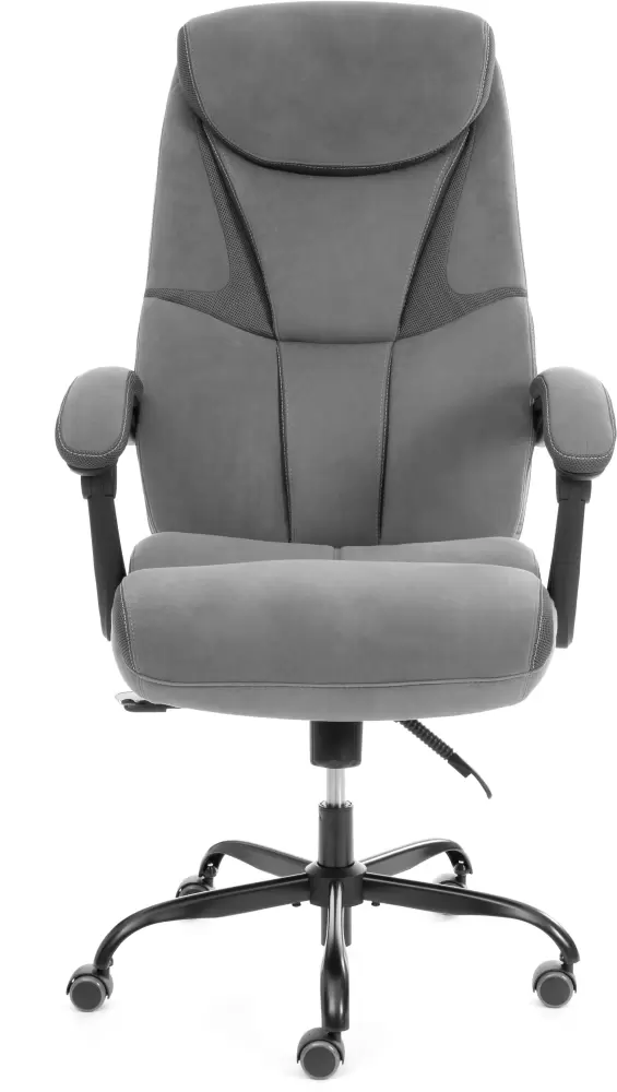 Кресло офисное Tetchair Cambridge metalBL (велюр/ткань серый) фото