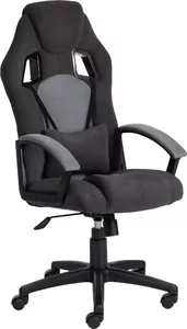 Кресло TetChair Driver (флок/ткань, черный/серый) фото