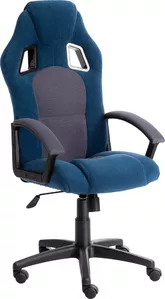 Кресло TetChair Driver (флок/ткань, синий/серый) фото