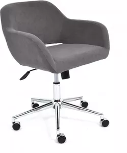 Кресло Tetchair Modena хром/флок (серый) фото