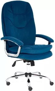 Кресло TetChair Softy LUX (флок, синий) фото