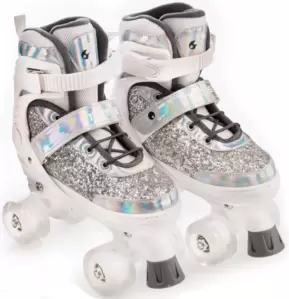 Роликовые коньки TIAN-E TE-289QSL Квады (белые) фото