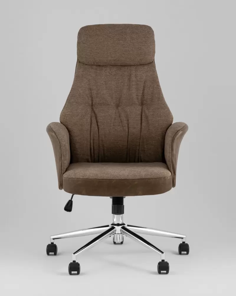 Офисное кресло TopChairs Neoma (коричневая экокожа/ткань) фото 2