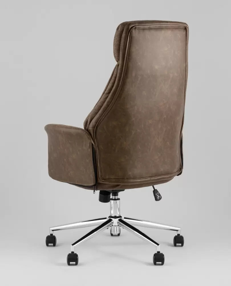 Офисное кресло TopChairs Neoma (коричневая экокожа/ткань) фото 5