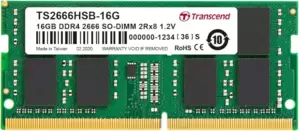 Оперативная память Transcend DDR4 2666MHz SO-DIMM (2Rx8) 16GB (TS2666HSB)