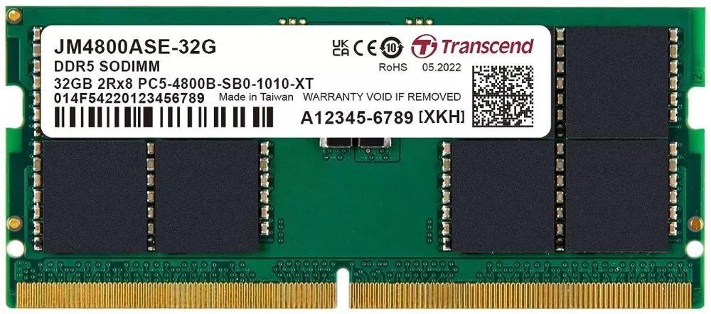 Transcend JetRam 32ГБ DDR5 SODIMM 4800МГц JM4800ASE-32G