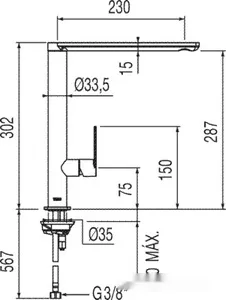 Смеситель Tres Loft-Tres 200.440.01.NE фото