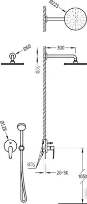 Душевая система Tres 20418002 фото