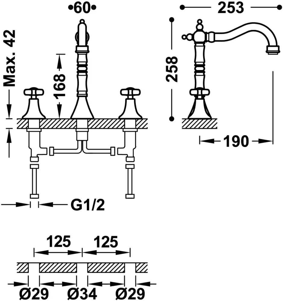 Смеситель Tres Classic-Tres 242.105.01.LM фото