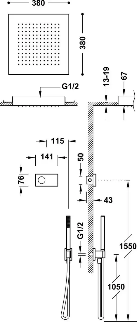 Душевая система Tres Shower Technology 09288552NM фото