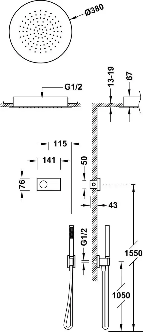 Душевая система Tres Shower Technology 09288555NM фото