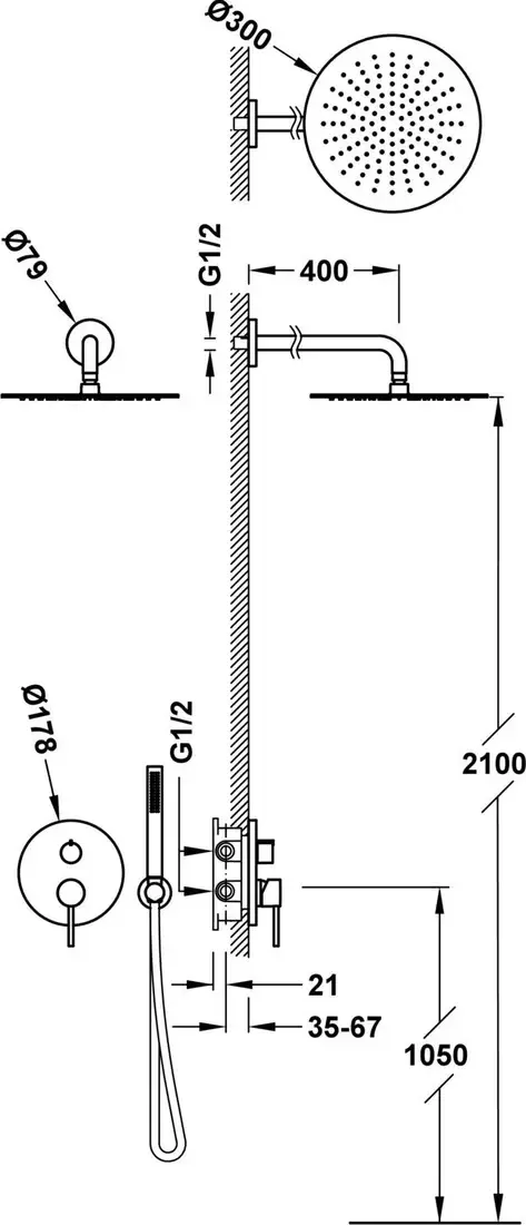 Душевая система Tres Study 26228004NM фото