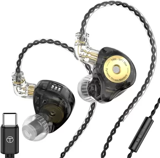 TRN MT1 Max (Type-C, черный, с микрофоном)