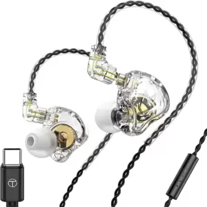 Наушники TRN MT1 USB Type-C (прозрачный, с микрофоном) фото