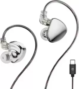 Наушники TRN MT5 USB Type-C (серебристый, с микрофоном) фото