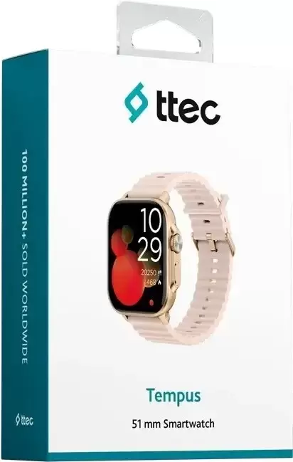 Умные часы ttec Tempus 51мм (розовое золото) фото 5