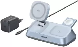 Беспроводное зарядное Ugreen MagFlow 3-in-1 W711 55677 (голубой) фото