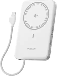 Портативное зарядное устройство Ugreen Magflow Air Qi2 15W PB570 65839B 10000mAh (белый) фото